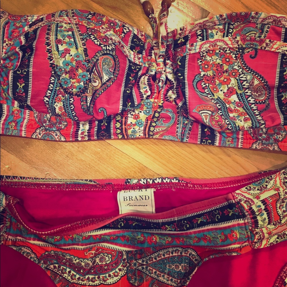 Lucky Brand two piece Paisley bikini size small